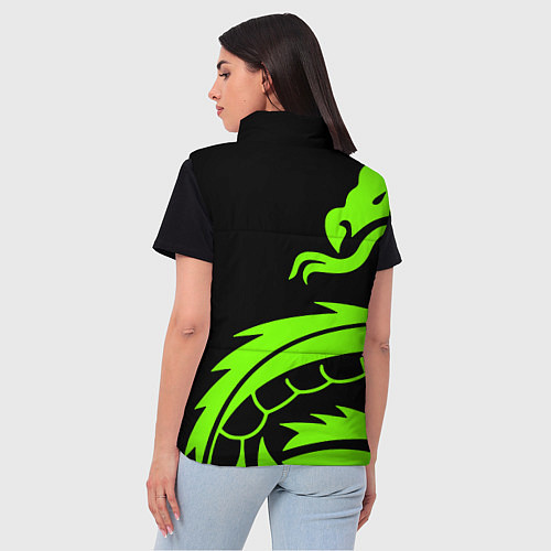 Женский жилет Квейк кислотный дракон лого / 3D-Черный – фото 4