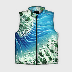Женский жилет Берег и синие волны, цвет: 3D-светло-серый