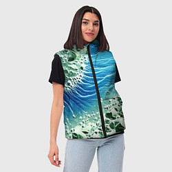 Женский жилет Берег и синие волны, цвет: 3D-светло-серый — фото 2