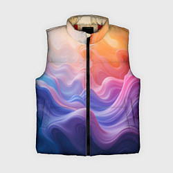 Женский жилет Волны разноцветных красок, цвет: 3D-красный