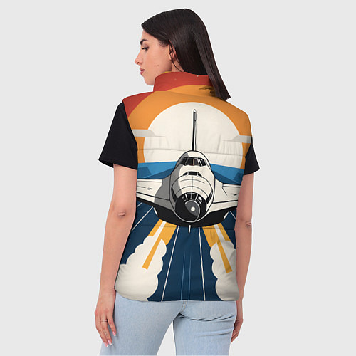 Женский жилет Скоростной ретро самолет / 3D-Черный – фото 4