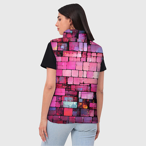 Женский жилет Pink bricks / 3D-Черный – фото 4