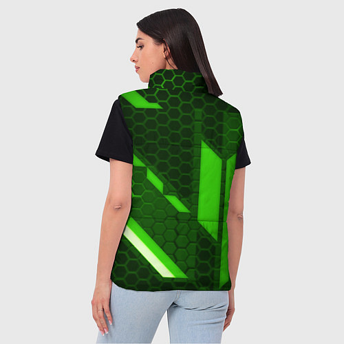 Женский жилет Doom geometry green / 3D-Черный – фото 4