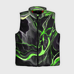 Женский жилет Зелёно-чёрный мрамор, цвет: 3D-красный