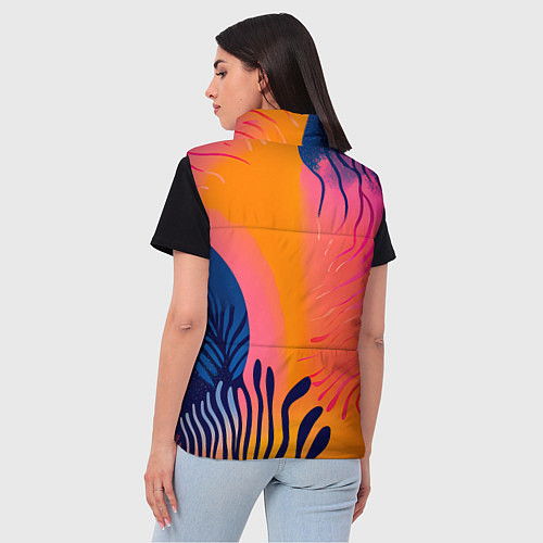 Женский жилет Векторная абстракция с растениями - нейросеть / 3D-Светло-серый – фото 4