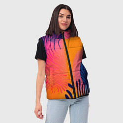 Женский жилет Векторная абстракция с растениями - нейросеть, цвет: 3D-светло-серый — фото 2