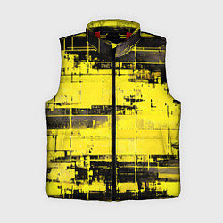 Женский жилет Чёрно-жёлтый техно-паттерн