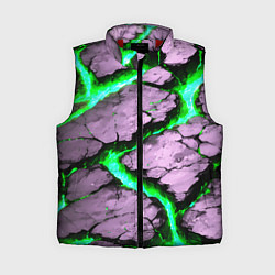 Женский жилет Треснувший камень зелёный, цвет: 3D-красный