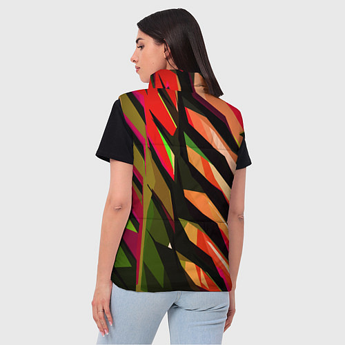 Женский жилет Красно-чёрная абстракция / 3D-Черный – фото 4