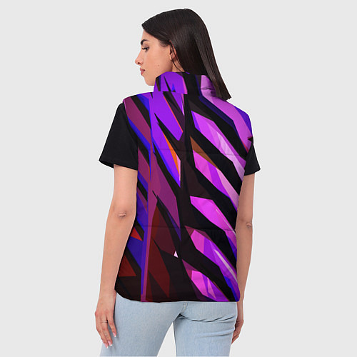 Женский жилет Фиолетово -чёрная абстракция / 3D-Черный – фото 4