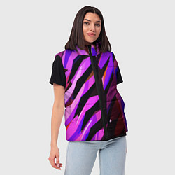 Женский жилет Фиолетово -чёрная абстракция, цвет: 3D-черный — фото 2