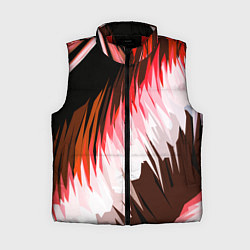 Женский жилет Красно-белая абстракция на чёрном фоне