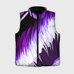 Женский жилет Бело-фиолетовые острые полосы на чёрном фоне