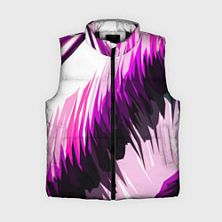 Женский жилет Чёрно-розовые острые полосы на белом фоне