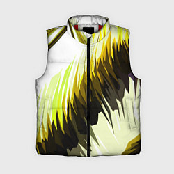 Женский жилет Чёрно-жёлтые острые полосы на белом фоне, цвет: 3D-красный