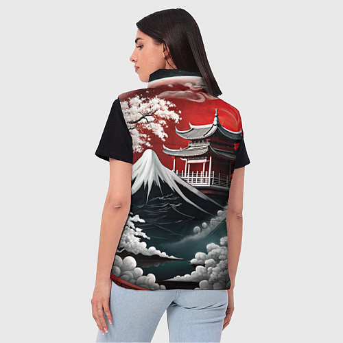 Женский жилет Футуристическая японская иллюстрация / 3D-Светло-серый – фото 4