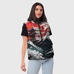 Женский жилет Футуристическая японская иллюстрация, цвет: 3D-светло-серый — фото 2