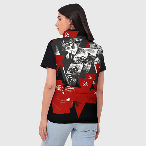 Женский жилет Советская экономика - Владимир Ленин / 3D-Светло-серый – фото 4