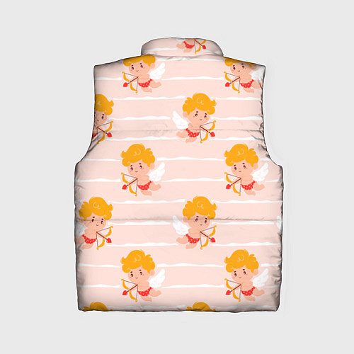 Женский жилет Полосатый паттерн с милыми купидонами / 3D-Светло-серый – фото 2