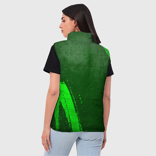 Женский жилет Citroen - green gradient вертикально / 3D-Черный – фото 4