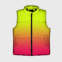 Женский жилет Градиент салатовый в розовый