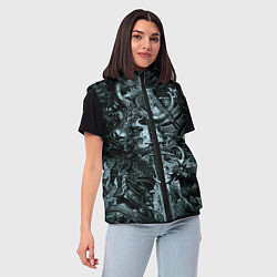 Женский жилет Гладиатор и минотавр на фоне мечей и щитов, цвет: 3D-черный — фото 2