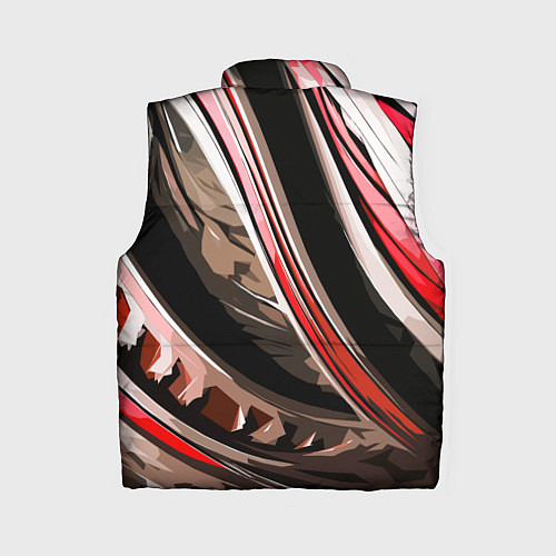 Женский жилет Волнистая чёрно-красная абстракция / 3D-Светло-серый – фото 2