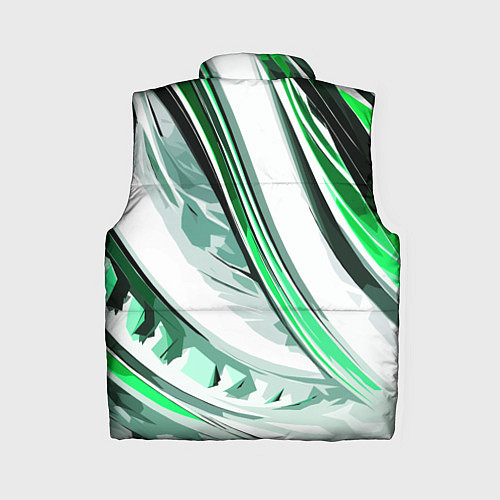Женский жилет Волнистая бело-зелёная абстракция / 3D-Светло-серый – фото 2