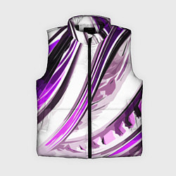 Женский жилет Волнистая бело-фиолетовая абстракция