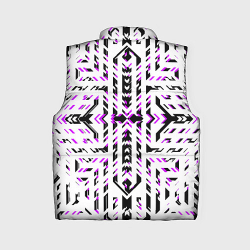 Женский жилет Чёрно-фиолетовые диагональные полосы на белом фоне / 3D-Светло-серый – фото 2