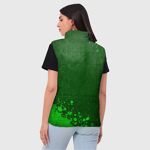 Женский жилет Black Clover - green gradient вертикально / 3D-Черный – фото 4