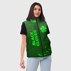 Женский жилет Black Clover - green gradient вертикально, цвет: 3D-черный — фото 2