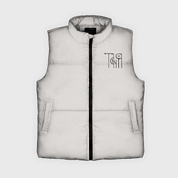 Женский жилет Таня вязью - чёрная надпись, цвет: 3D-светло-серый