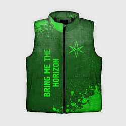 Женский жилет Bring Me the Horizon - green gradient вертикально, цвет: 3D-черный