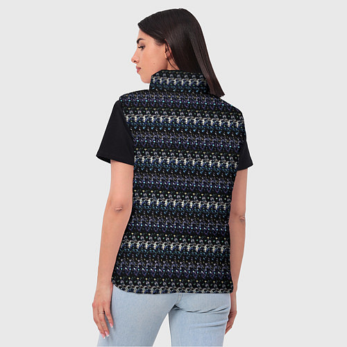 Женский жилет Чёрный с полосатым узором паттерн / 3D-Черный – фото 4