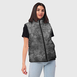 Женский жилет Абстракция - gray wall, цвет: 3D-черный — фото 2