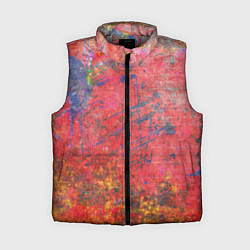 Женский жилет Абстракция - red yellow grunge