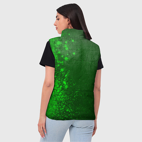 Женский жилет Bon Jovi - green gradient по-вертикали / 3D-Черный – фото 4