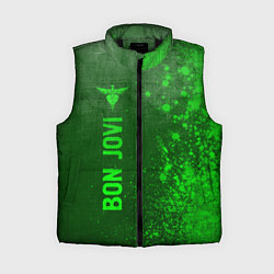 Женский жилет Bon Jovi - green gradient по-вертикали, цвет: 3D-черный