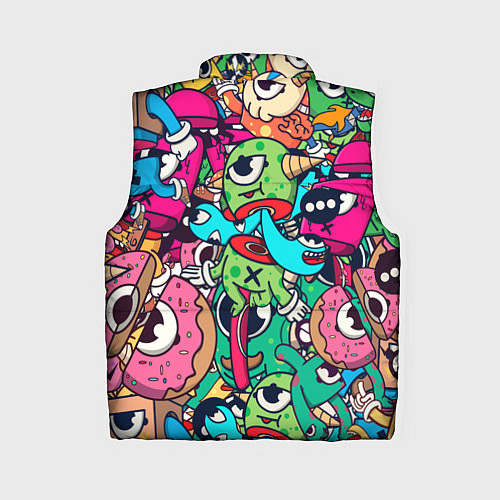 Женский жилет Color doodle monsters / 3D-Светло-серый – фото 2
