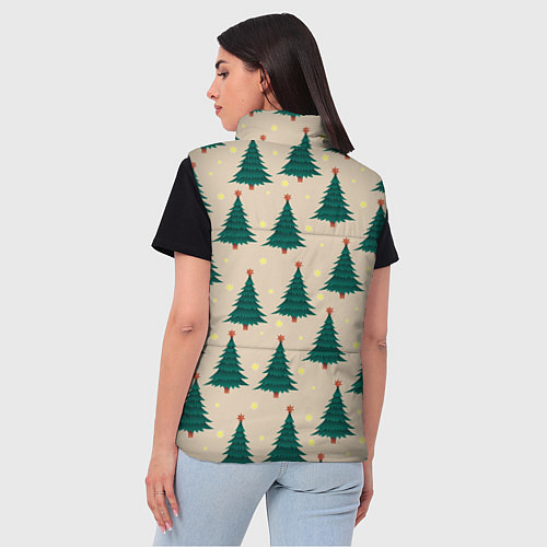 Женский жилет Новогодняя ель / 3D-Красный – фото 4