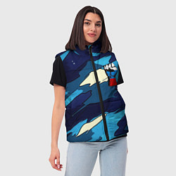 Женский жилет Синий камуфляж русская сила, цвет: 3D-красный — фото 2