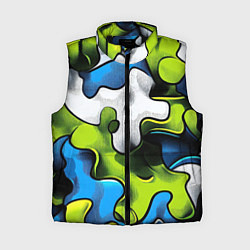Женский жилет Камуфляж в стиле графитти, цвет: 3D-черный