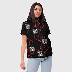 Женский жилет Сердца и код любви на черном, цвет: 3D-черный — фото 2