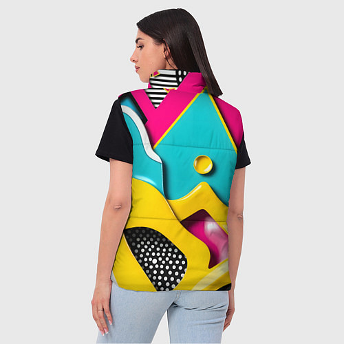 Женский жилет Праздничная абстракция / 3D-Светло-серый – фото 4