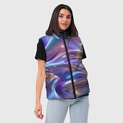 Женский жилет Волны космические, цвет: 3D-светло-серый — фото 2