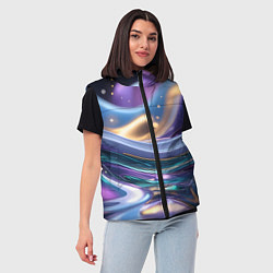 Женский жилет Космическая краска, цвет: 3D-черный — фото 2