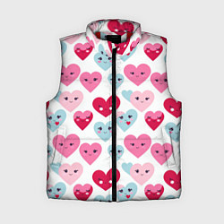 Женский жилет Сердечки-смайлики, цвет: 3D-красный