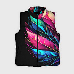 Женский жилет Букет из цветных перьев - неон