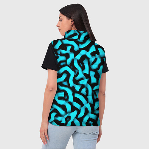 Женский жилет Бирюзовая абстракция / 3D-Черный – фото 4